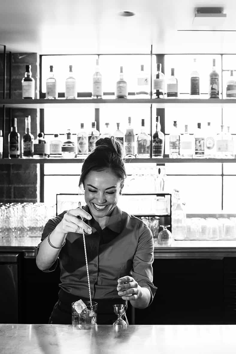 Bar Director Stephanie Reading making a cocktail